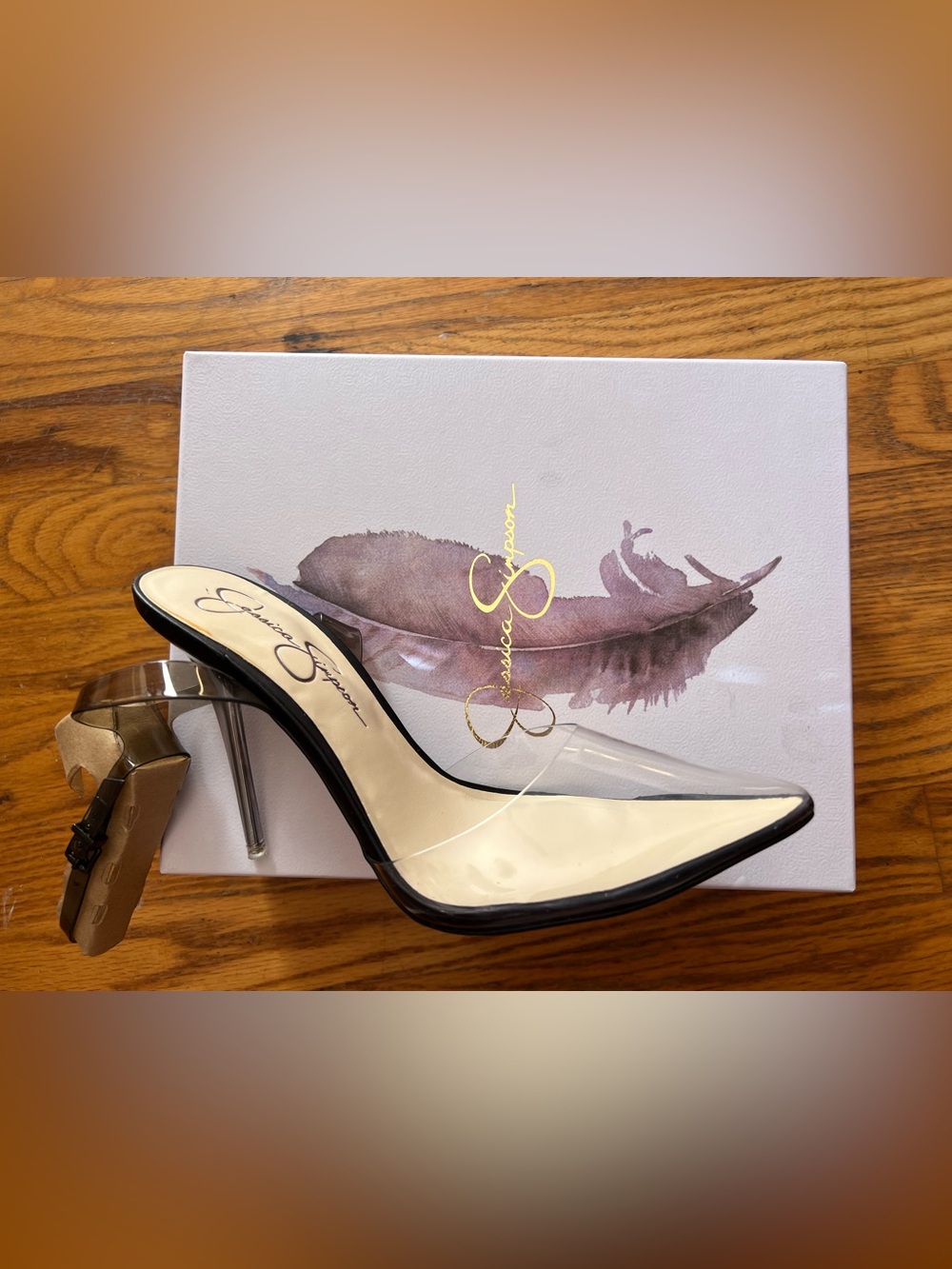 Jessica Simpson Black and Clear Pointed Stiletto Pump
